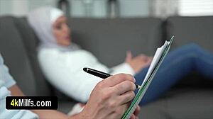 my hijab-wearing arab milf neighbor learns us blowjob ways pov