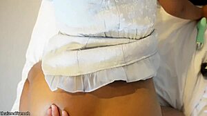 Thai teen 18 blue dress fucked cum mouth pov