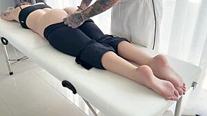 Oil massage feet then deep throat pounding