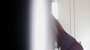 whoa big boobs blonde strips slow in voyeur change