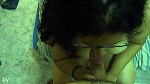 hot argentinian brunette gives steamy tits blowjob