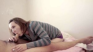 Sucking huge load mouthful sloppy swallow girl next door!