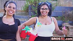 Double Latina Maids Bounce Big Asses on Lucky Guy's Cock