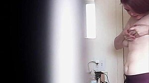 whoa big boobs blonde strips slow in voyeur change