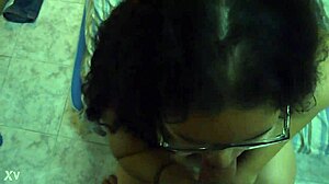 hot argentinian brunette gives steamy tits blowjob