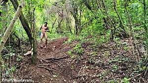 i'm flashing my big natural tits and ass in forest for you loves full vid coming