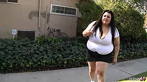 Chubby BBW milf wife chats interracial BBC casting pickup