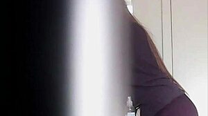 whoa big boobs blonde strips slow in voyeur change