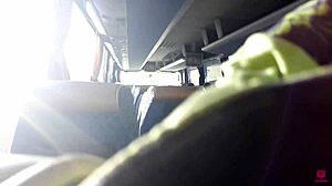 cute blonde sucks stranger on bus swallows full cum vid