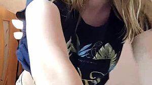 a beautiful woman dances seductively and teases the webcam