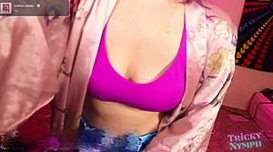 horny girlfriend fingers ass with toy on cam part 2