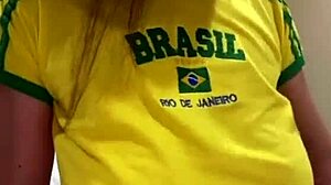 Big boobed friend massages in tight short shorts homemade