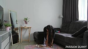 trying on date outfits from dress to heels and nude