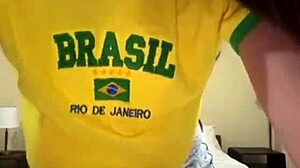 Big boobed friend massages in tight short shorts homemade