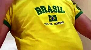 Big boobed friend massages in tight short shorts homemade