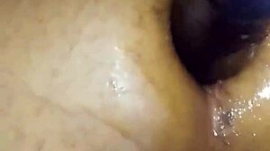 Amateur girl pegs guy hard with huge toys fisting