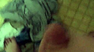 jerking off hard before shower cum blast