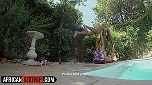 yoga ebony with huge naturals gets facefucked