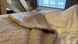 Shy arab stepmom shares hotel bed with horny stepson