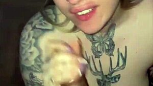 Fat slut squirts huge during nasty cum blowjob and backride