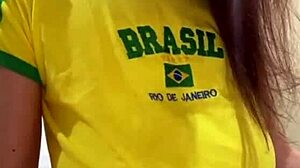 Big boobed friend massages in tight short shorts homemade