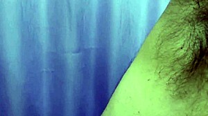 Hairy Bodybuilder Strips Outdoor Exhibition