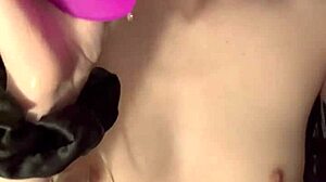 Tiny teen crushes giant dildo ride orgasming in soaked panties