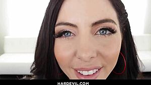 Pretty Oiled Brunette Theodora Days Rides Monster Cock Anal