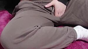 Oiled Amateur Wife's Intense Orgasm Masturbation Session