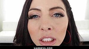 Pretty Oiled Brunette Theodora Days Rides Monster Cock Anal