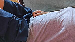 step brother-in-law sneaks in bedroom for tight pussy creampie ride