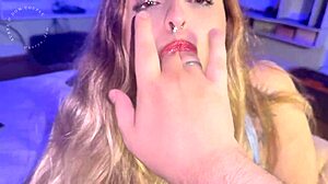 Stepsister Fingers Her Huge Tits And Wet Pussy On My Bed