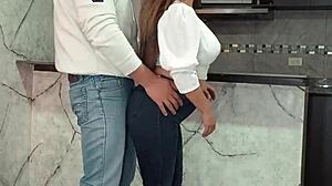 damn, this bored latina milf sucked me off then rode hard in the living room... condom busted and she slurped the cum!