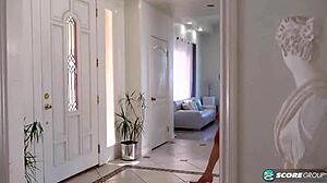 Big Cock Studs Ravish Amber Alena's Massive Tits in Bukkake Blowbang Frenzy!