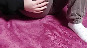 Oiled Amateur Wife's Intense Orgasm Masturbation Session