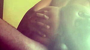 curvy ebony bounces on bbc chair ride