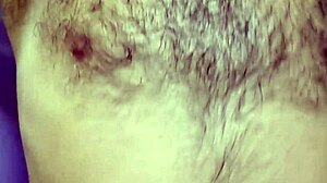 Hairy Bodybuilder Strips Outdoor Exhibition