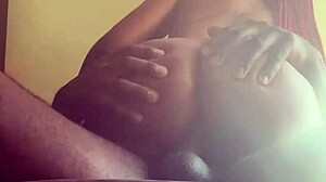 curvy ebony bounces on bbc chair ride