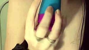 Tiny teen crushes giant dildo ride orgasming in soaked panties