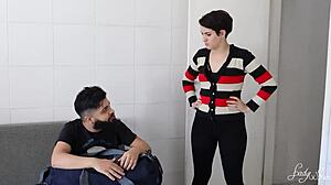 Girlfriend leaves so i deepthroat and lick her stepsister's pussy