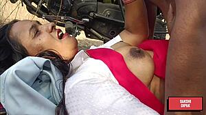 indian horny couple feels the passion explode in their outdoor forest fuck