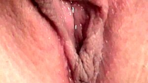 Lacey chases orgasm vibrating huge pussy lips to slimy wet bliss