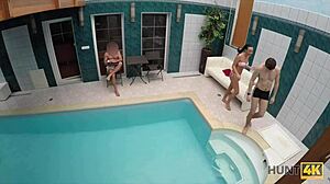 Hunt4k. Brunette LOVES SEX FOR CASH with OLD lover.