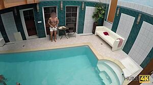 Hunt4k. Brunette LOVES SEX FOR CASH with OLD lover.