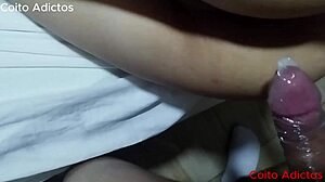 hubby walks in on me riding his friend's cock bareback creampie surprise