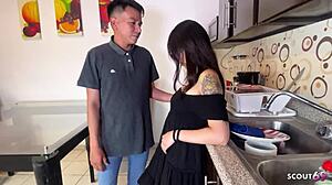 Inked Latina Stepsis Takes Facial After Creampie