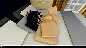 Neko girl masturbates wildly until she cums hard in roblox?