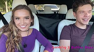 Sexy Petite Teen Fucks Hard on Road Trip Ends with Facial Cumshot