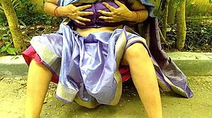 desi huge ass stepmom fingers pussy pees courtyard outdoor?