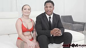 Tattooed Bossman Dre’s Ripped Body Licked by Bunny Fae